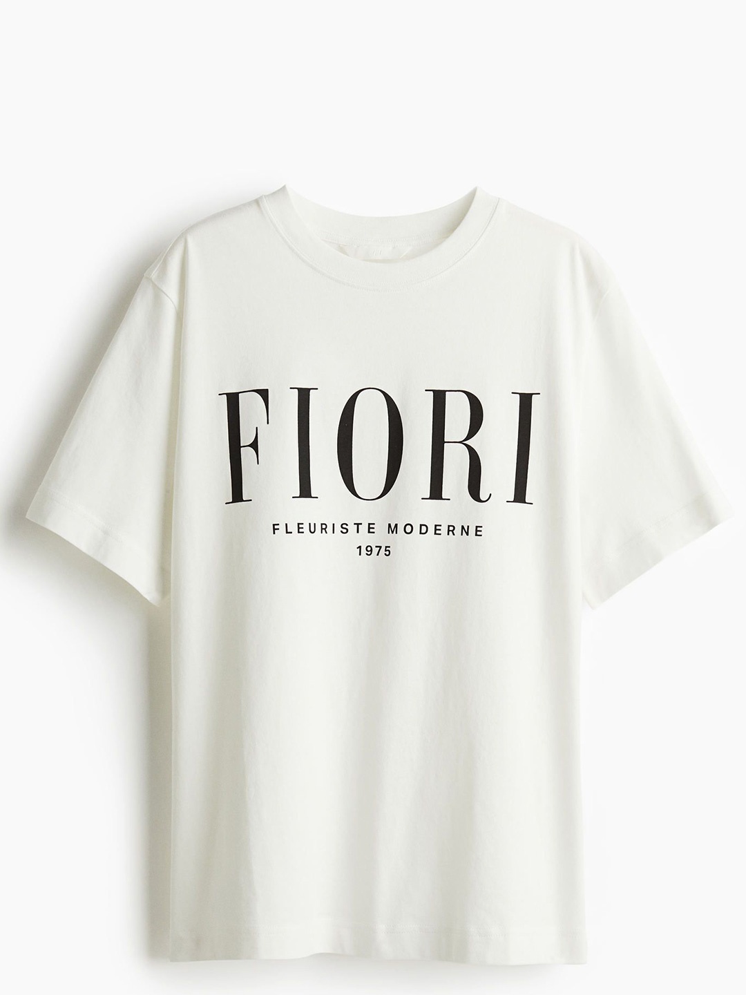 

H&M Printed Cotton T-Shirt, White