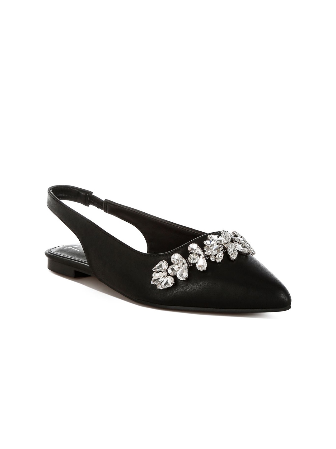 

London Rag Women Embellished Mules Backstrap Flats, Black