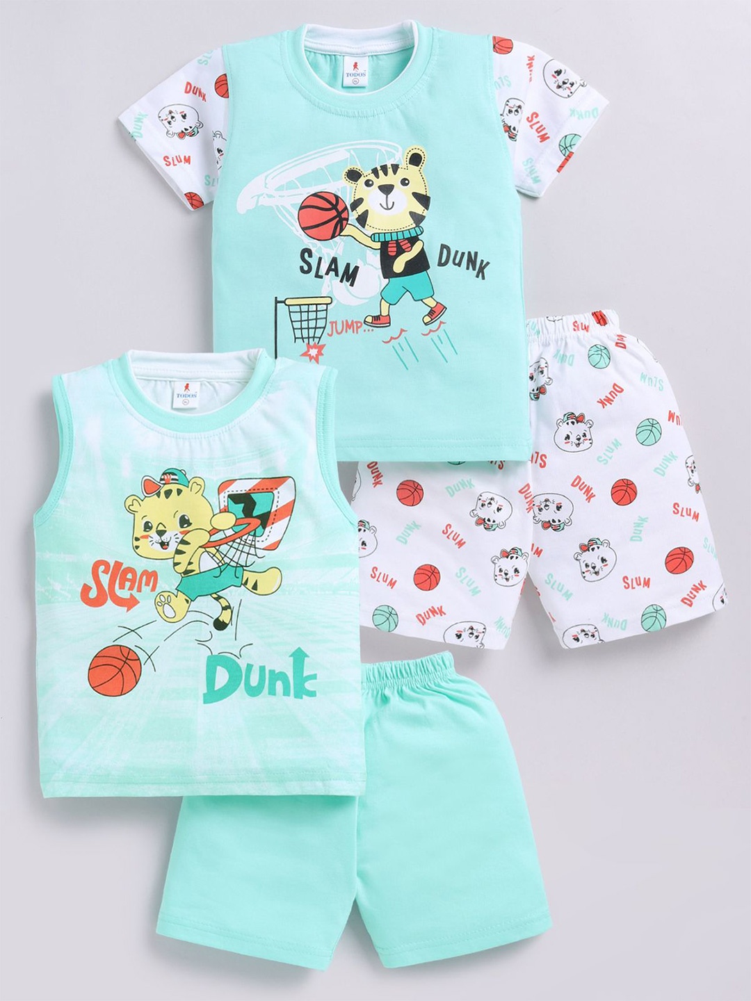 

Annie Boys Printed T-shirt with Shorts, Green