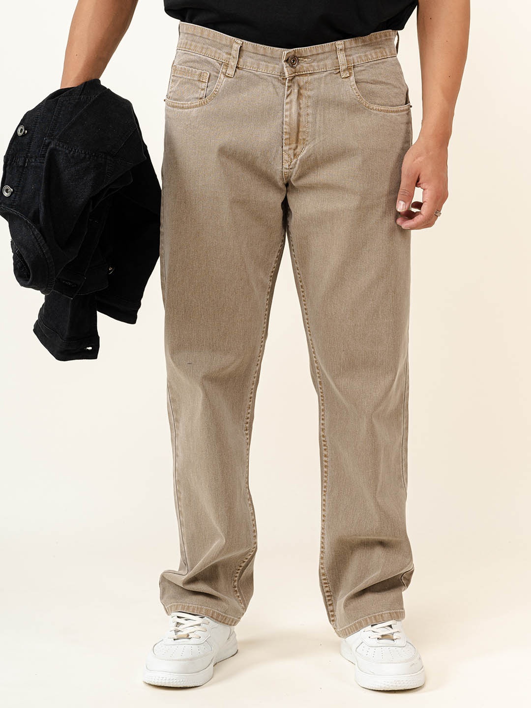 

Tistabene Men Straight Fit Stretchable Jeans, Tan