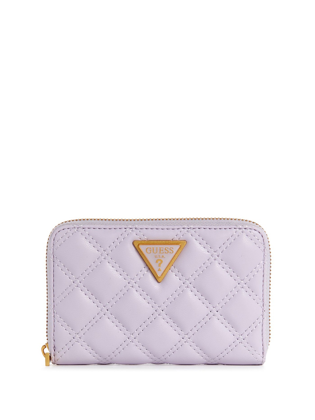 

GUESS Women Checked PU Zip Around Wallet, Lavender