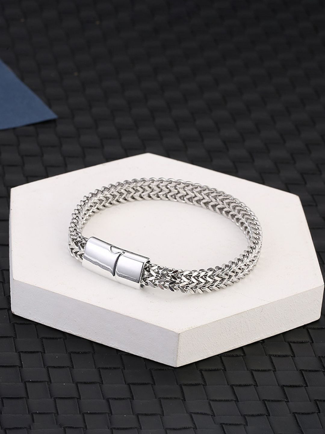 

Jewels Galaxy Men Silver-Plated Bracelet