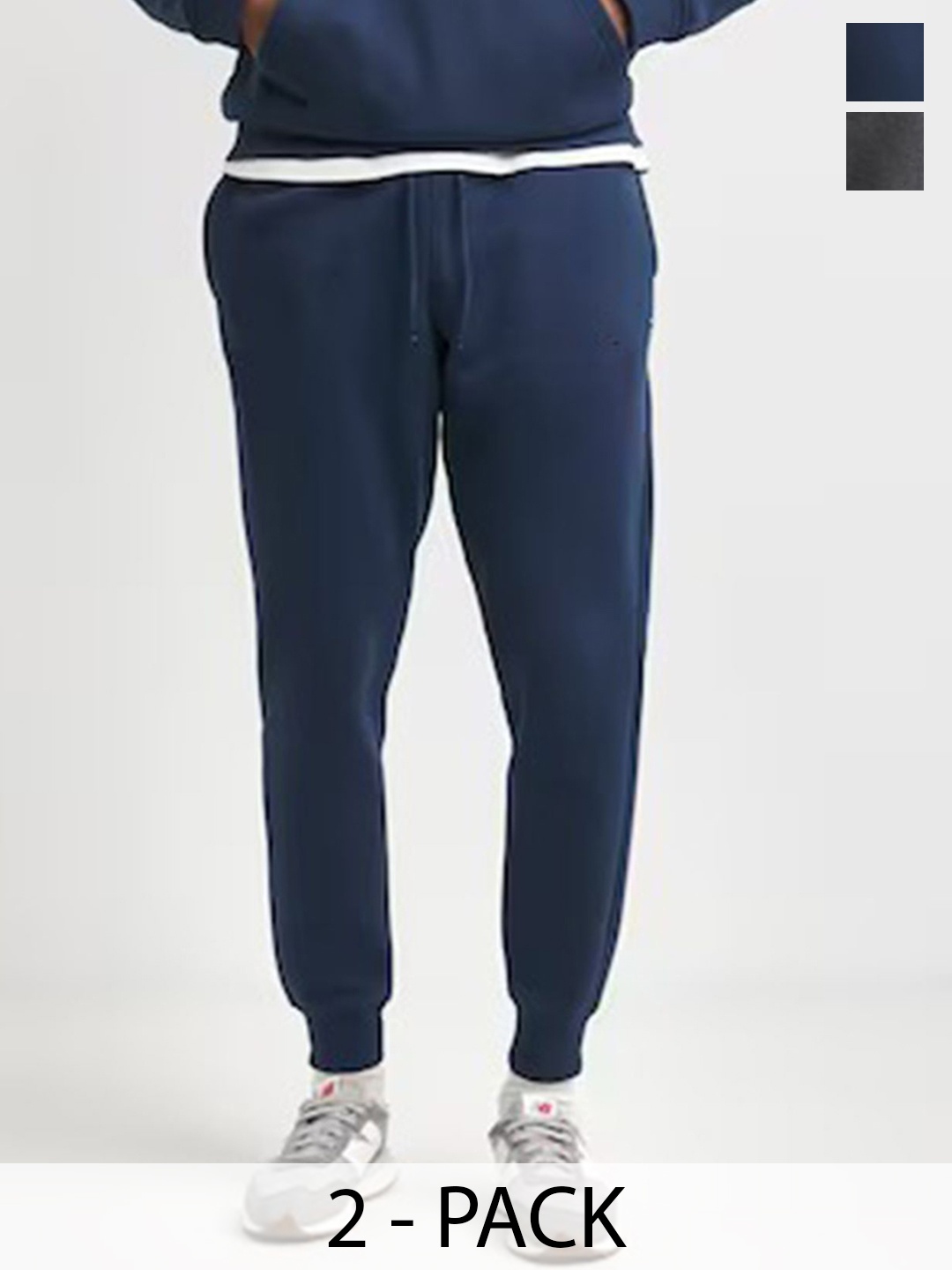 

Moda Rapido Men Pack Of 2 Mid-Rise Joggers, Navy blue