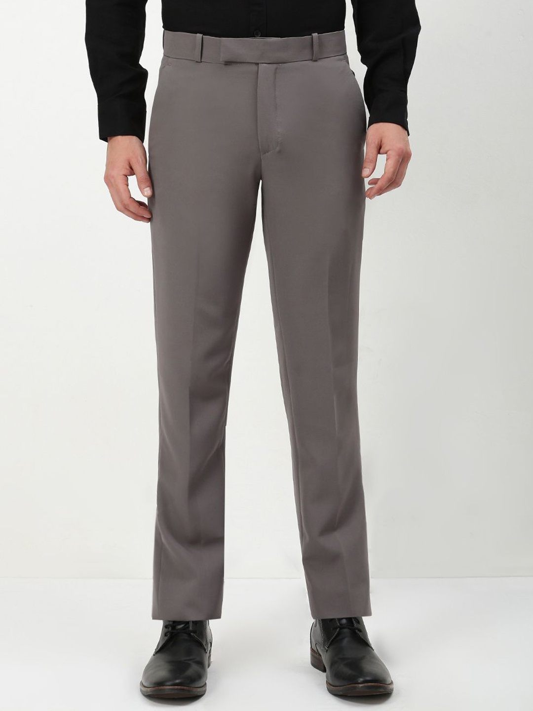 

SHOWOFF Men Comfort Slim Fit Low-Rise Wrinkle Free Formal Trousers, Grey