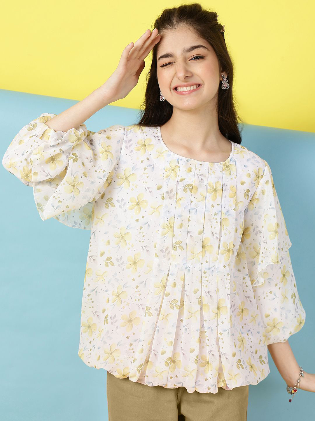 

Ishti Floral Print Top, Yellow
