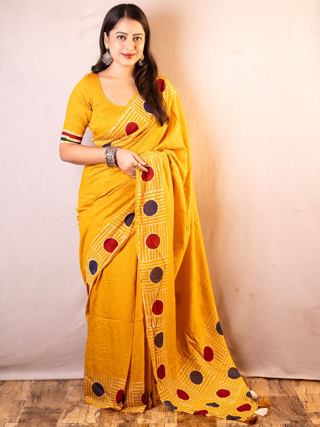 

LeeliPeeri Designer Chanderi Saree With Blouse Piece, Yellow