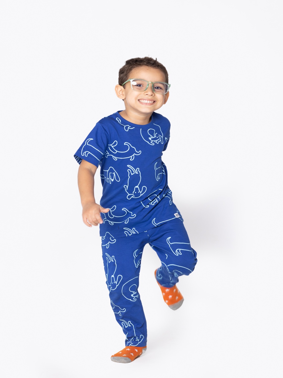 

Reedoo Kids Printed Pure Cotton Printed Pure Cotton Sweatshirt With Joggers, Blue