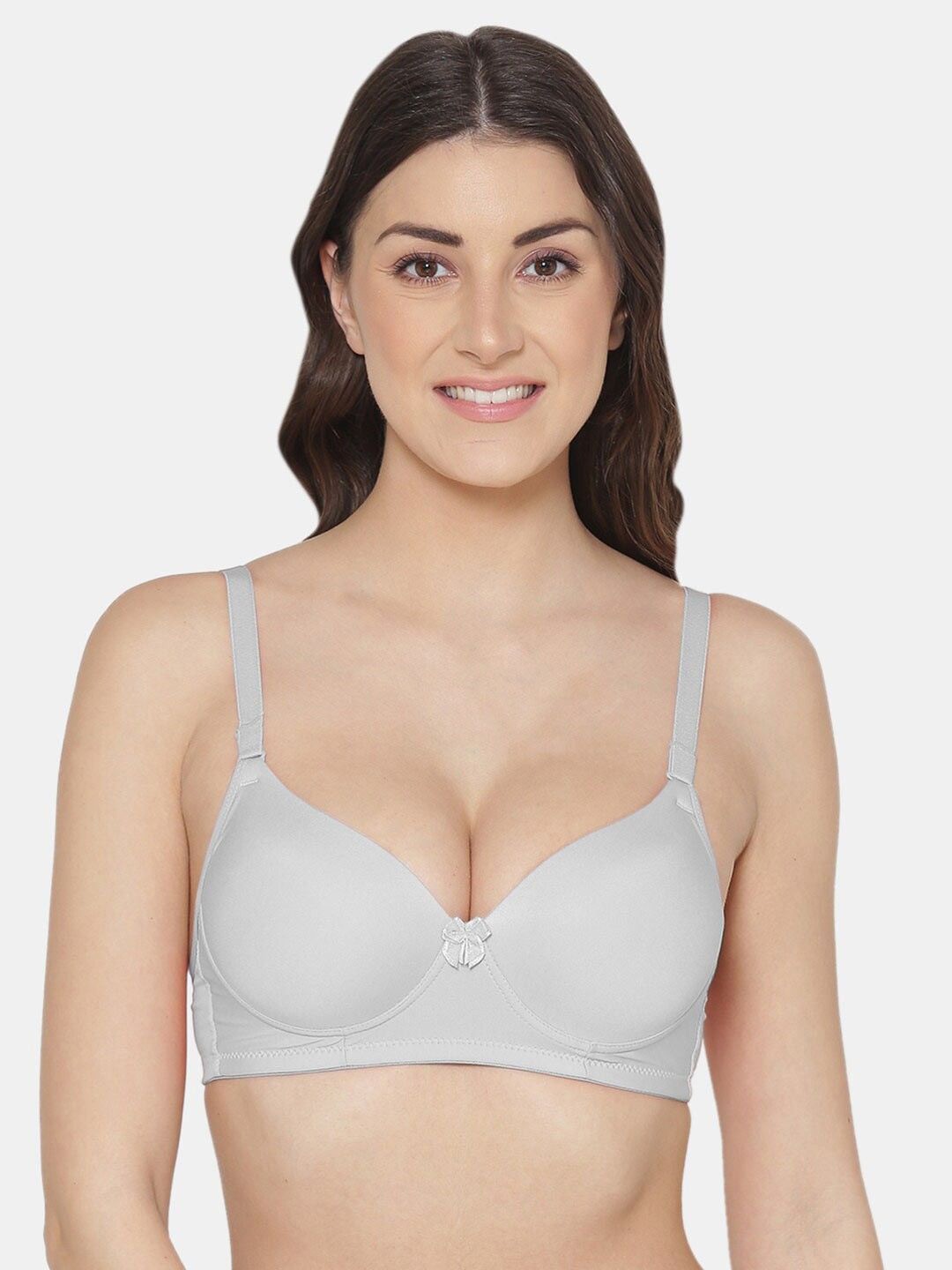 

Nakshu Women Full Coverage Lightly Padded Tshirt Bra, Grey