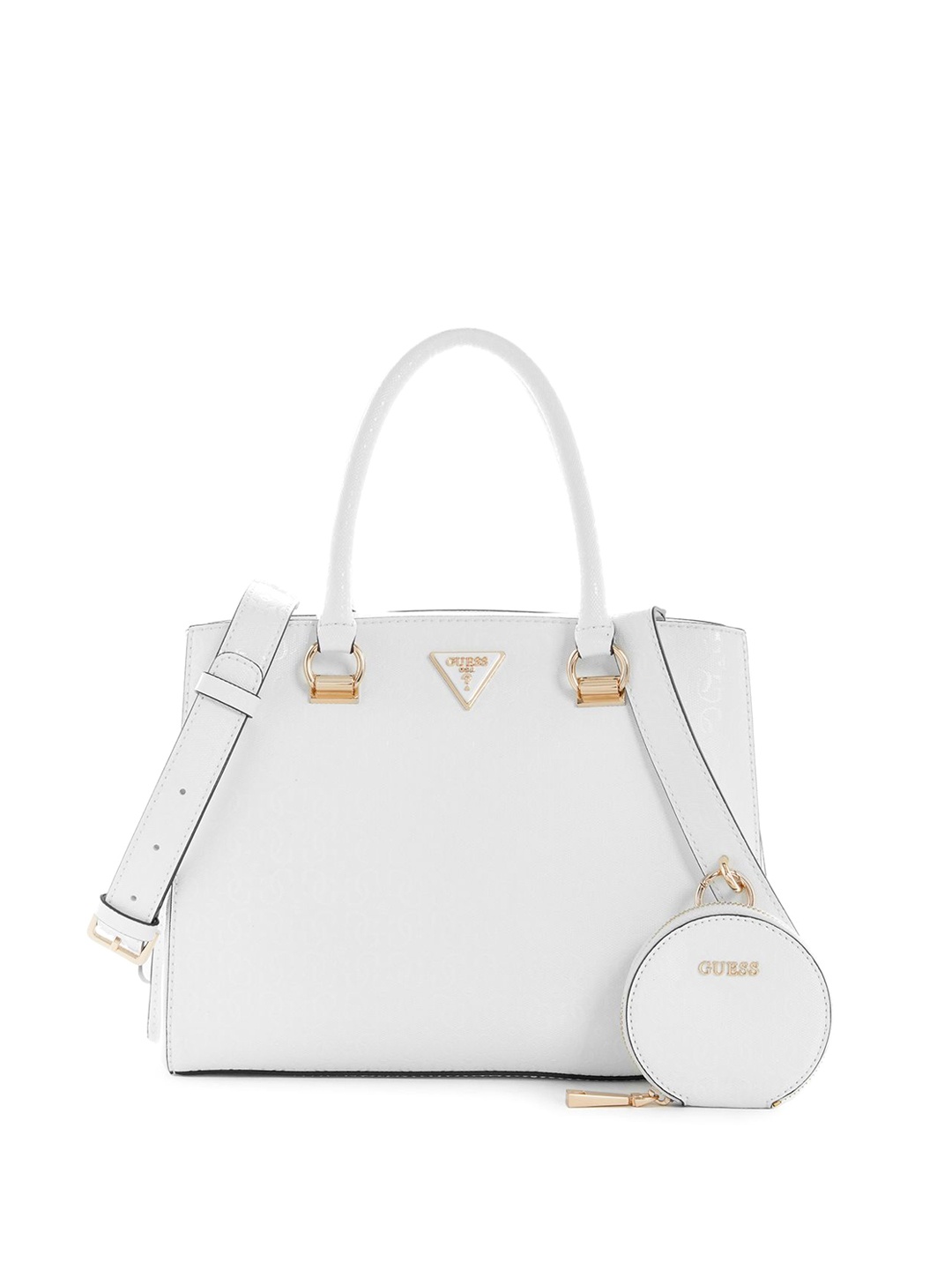 

GUESS PU Structured Satchel, White