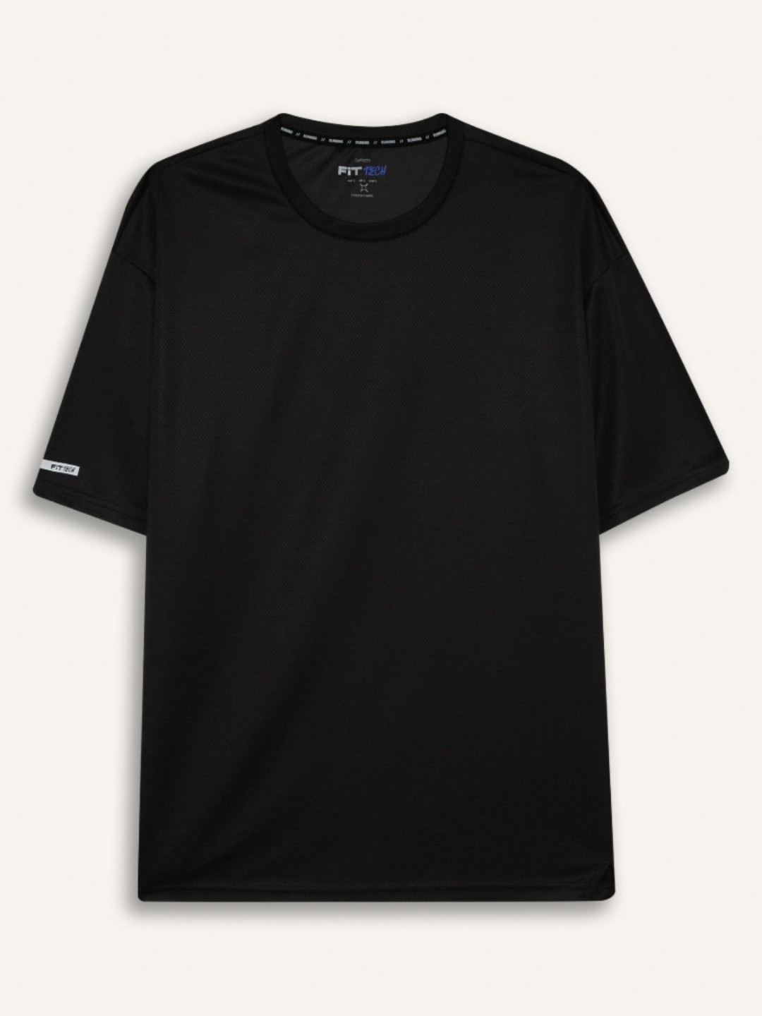

DeFacto Men Solid Round Neck T-shirt, Black