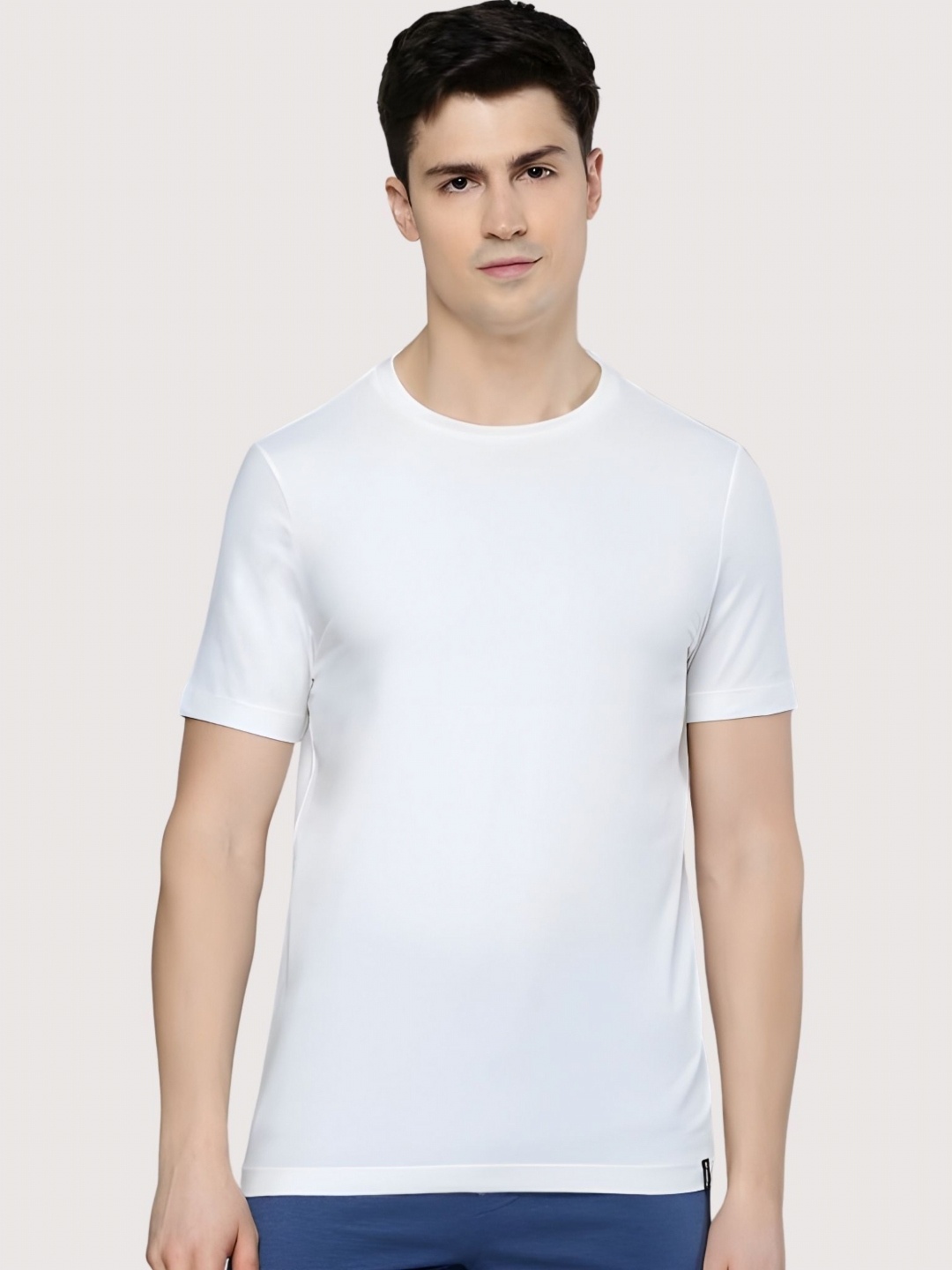 

Moda Rapido Men Graphic Printed Round Neck Cotton T-shirt, White