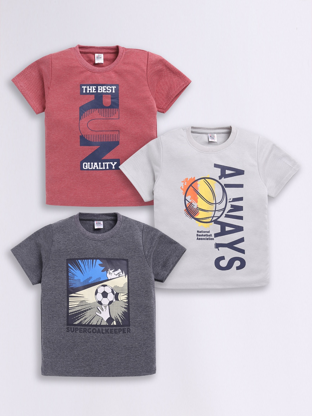 

Here&Now X Game Begins Boys Set of 3 Assorted Printed T-shirts