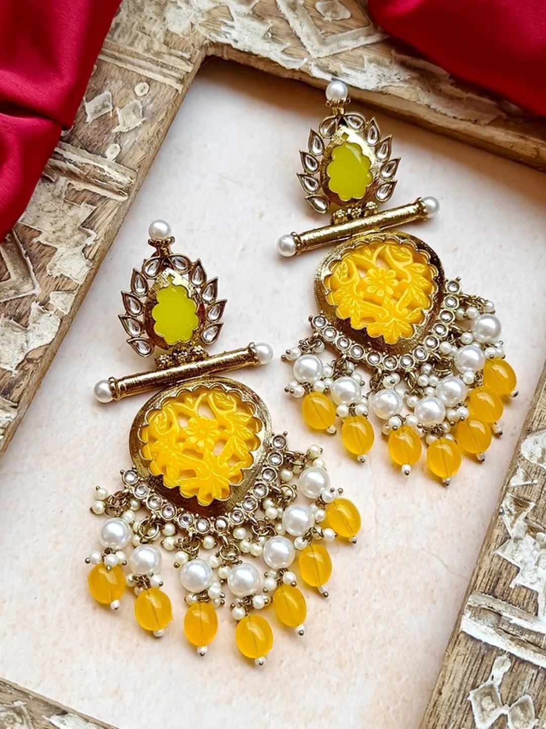 

TANLOOMS Contemporary Drop Earrings, Yellow