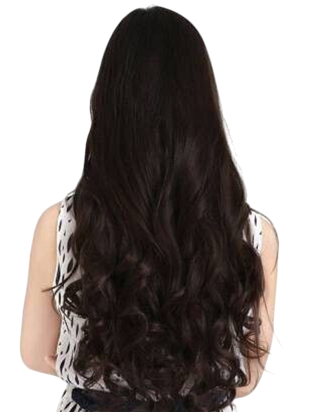 

vister Wavy Clip-In Hair Extension - 24 Inch - Black