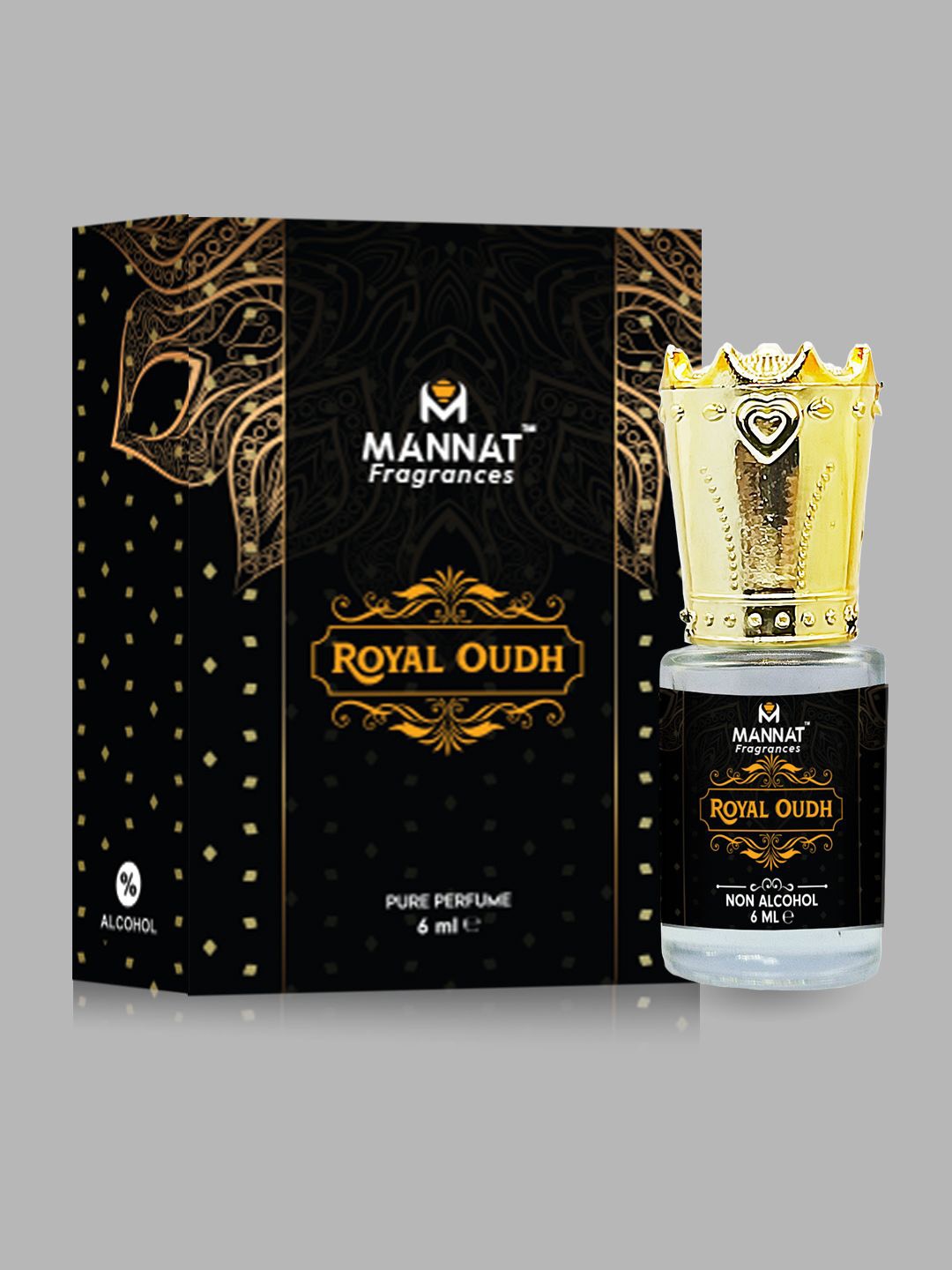 

mannat fragrances Royal Oudh Alcohol Free Attar 6 ml, Black