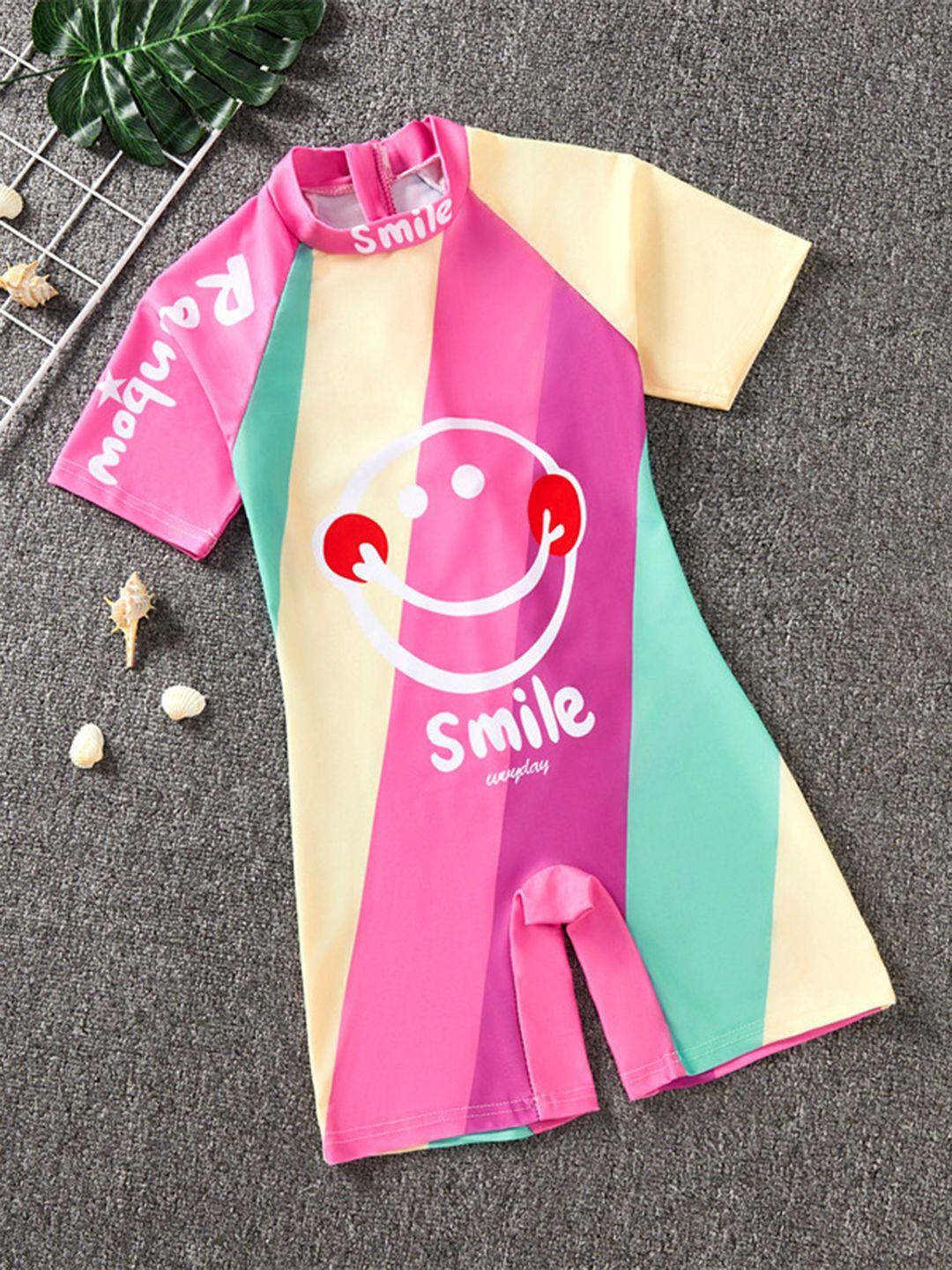 

YK Girls Printed Leg Suit, Pink