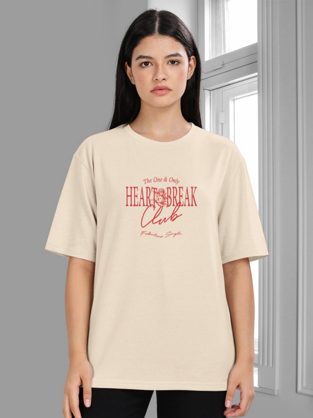 

HELLCAT Women Printed T-shirt, Beige