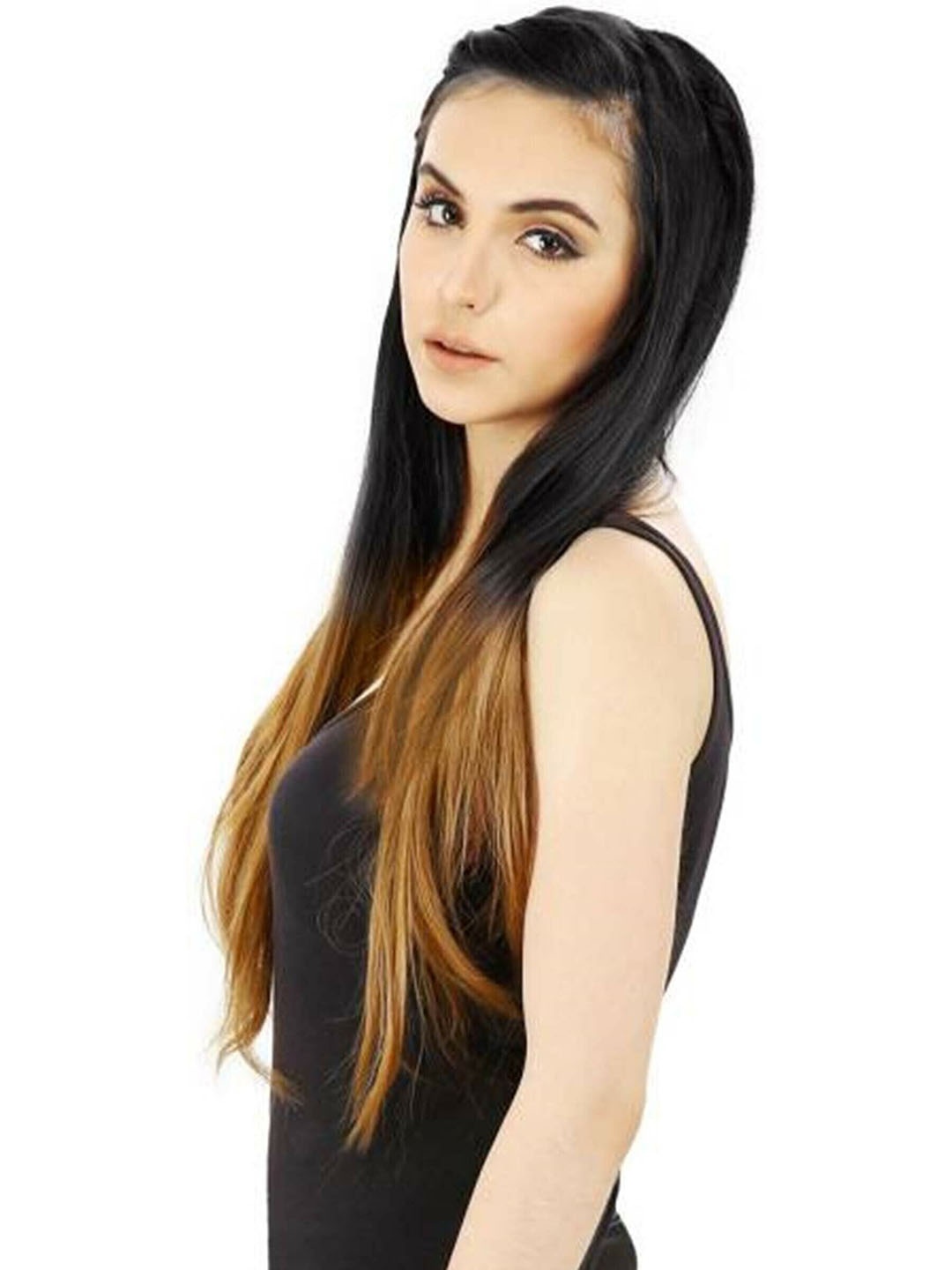 

vister Clip-In Straight Hair Extension - Black & Gold - 22 Inch