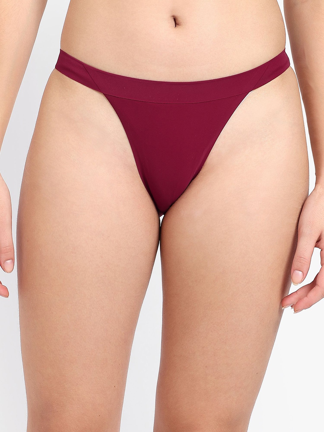 

Munaafi Women Mid Rise Thong Brief, Maroon