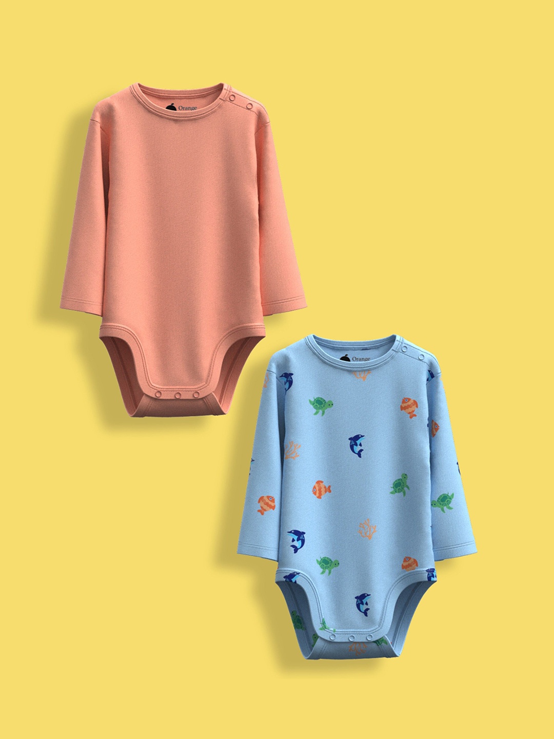 

Orange Sugar Infants Pack Of 2 Printed Cotton Bodysuits, Blue