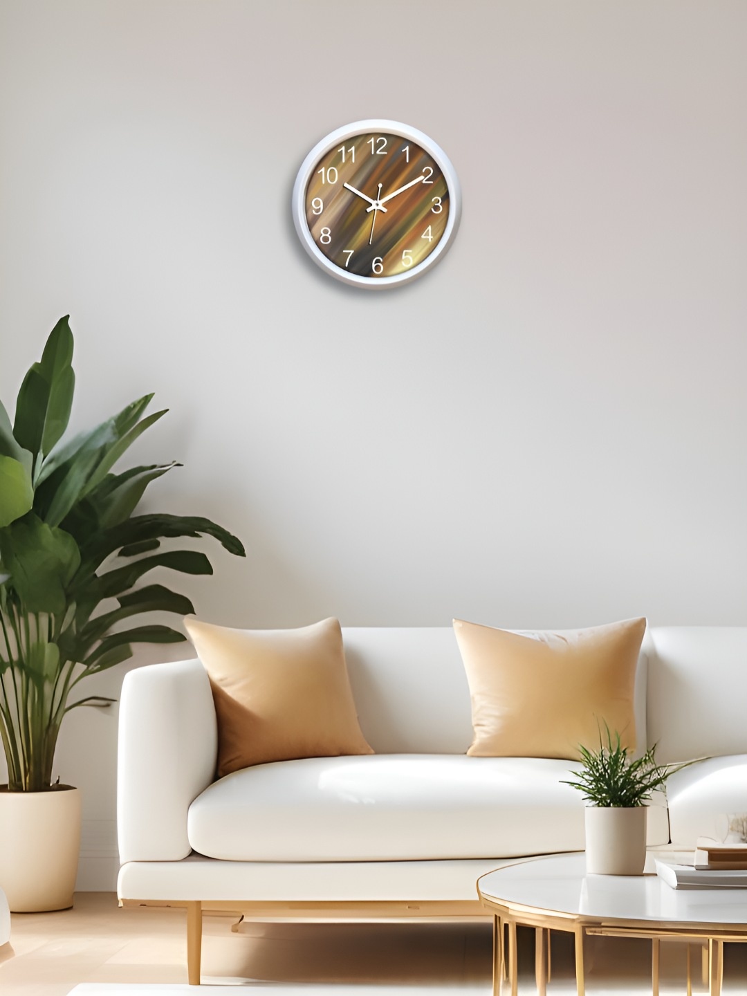 

Aura Brown & White Contemporary Wall Clock