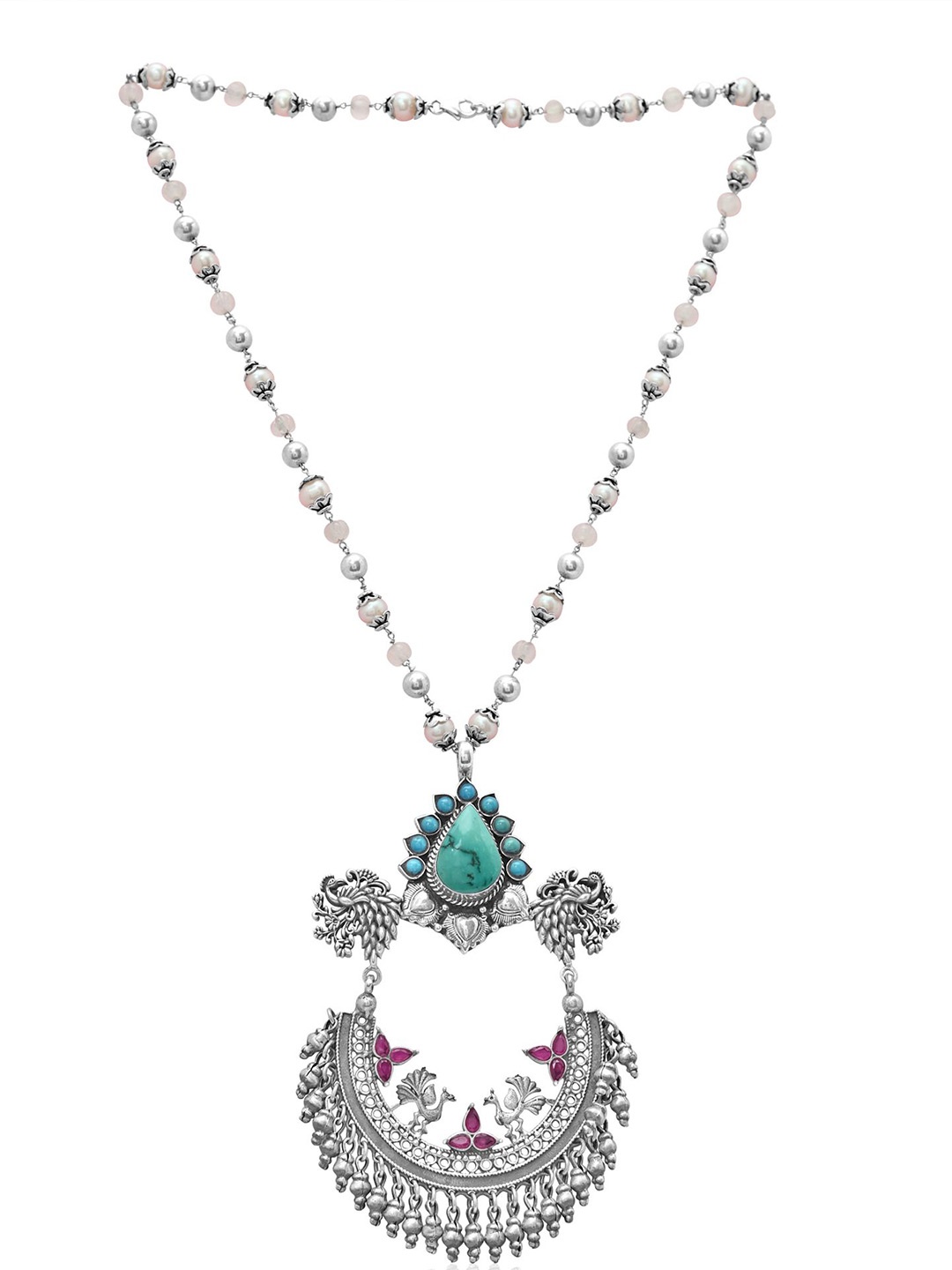 

925 SILLER Silver Rhodium-Plated Antique Necklace