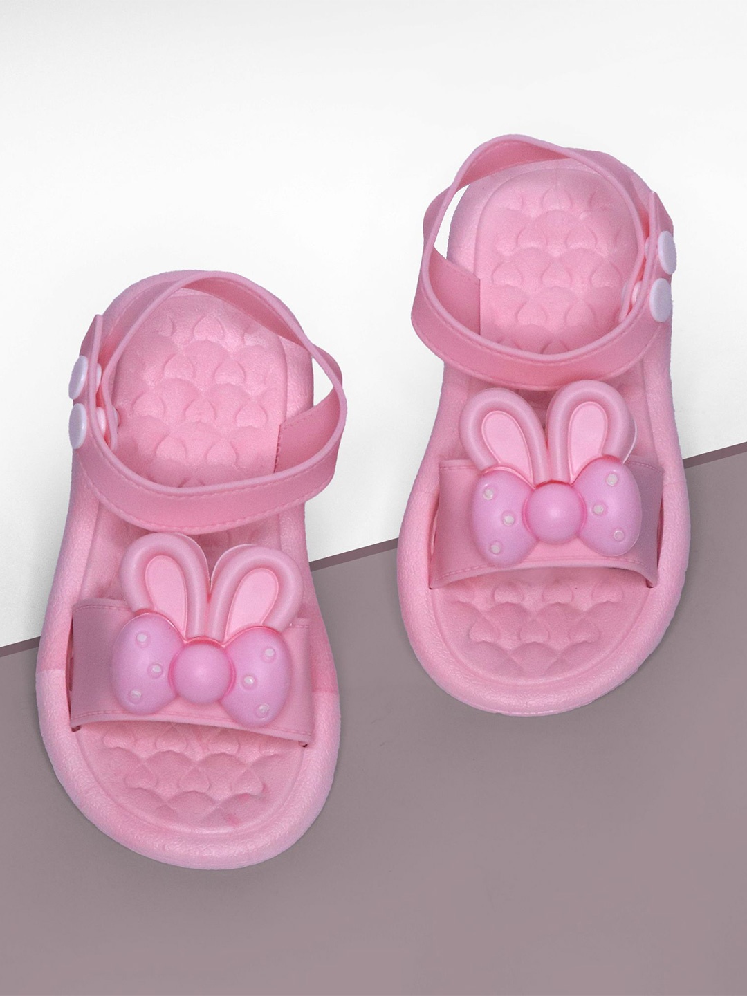 

NEW STEPS Girls Textured Open Toe Flats, Pink