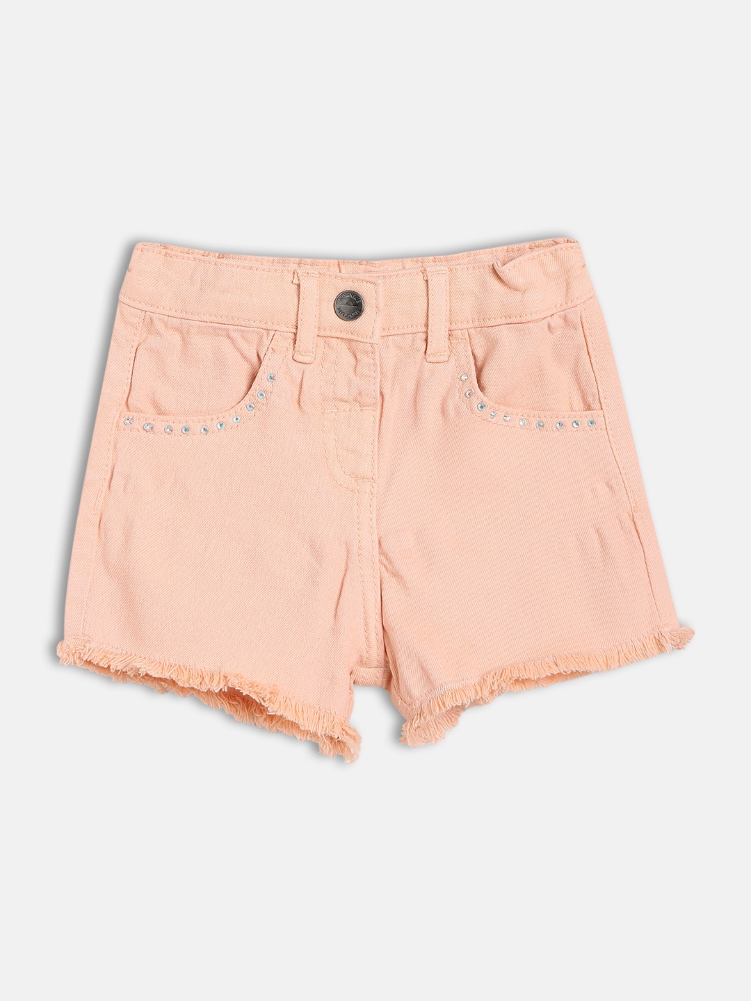 

MINI KLUB Girls Cotton Mid-Rise Shorts, Pink