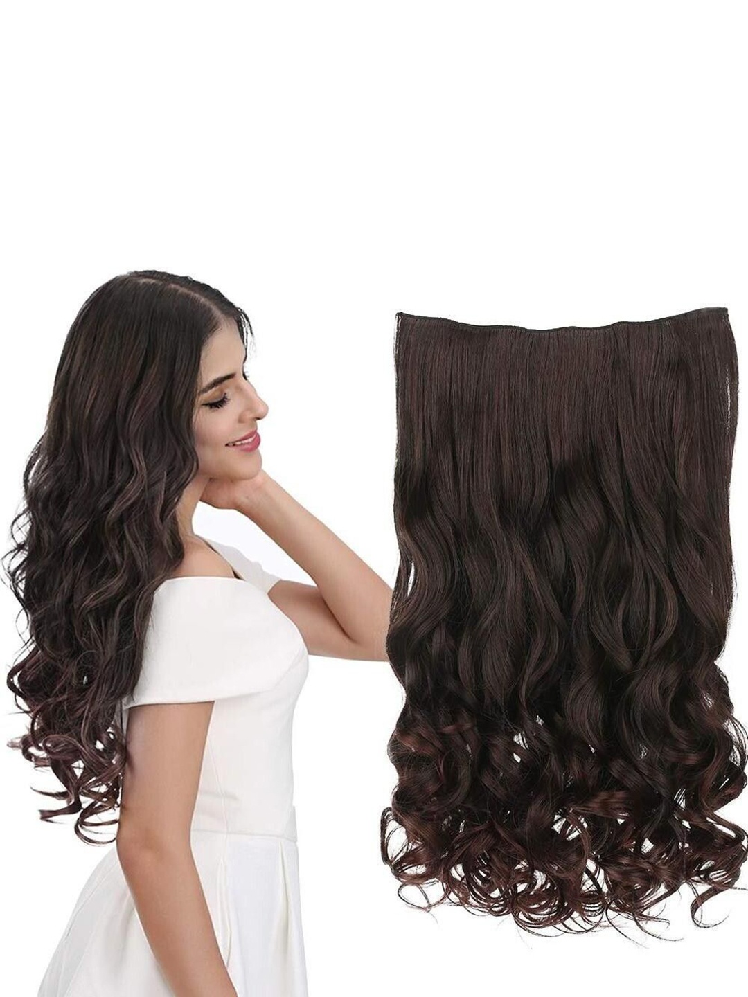 

vister Clip-In Wavy Hair Extension - Brown - 24 Inch