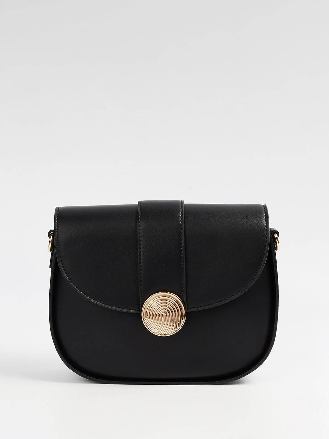 

Ginger by Lifestyle Women Solid Structured Sling Bag, Black