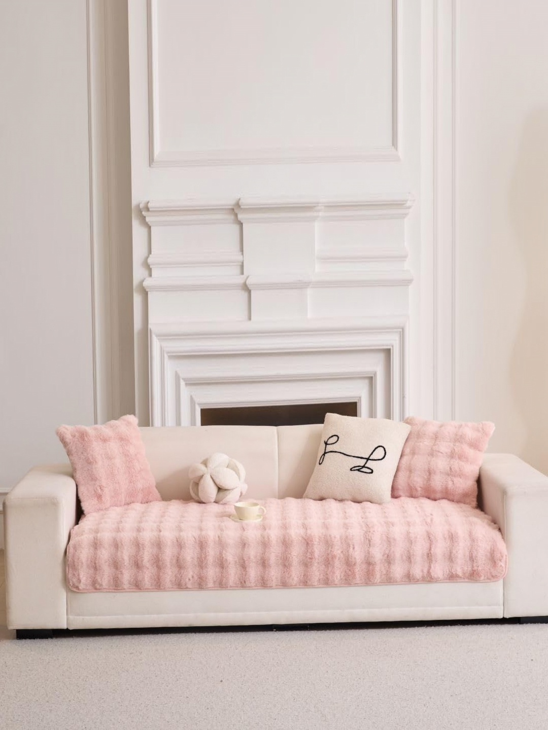 

HomeCloud Pink Checked Other 1 Piece Sofa Cover