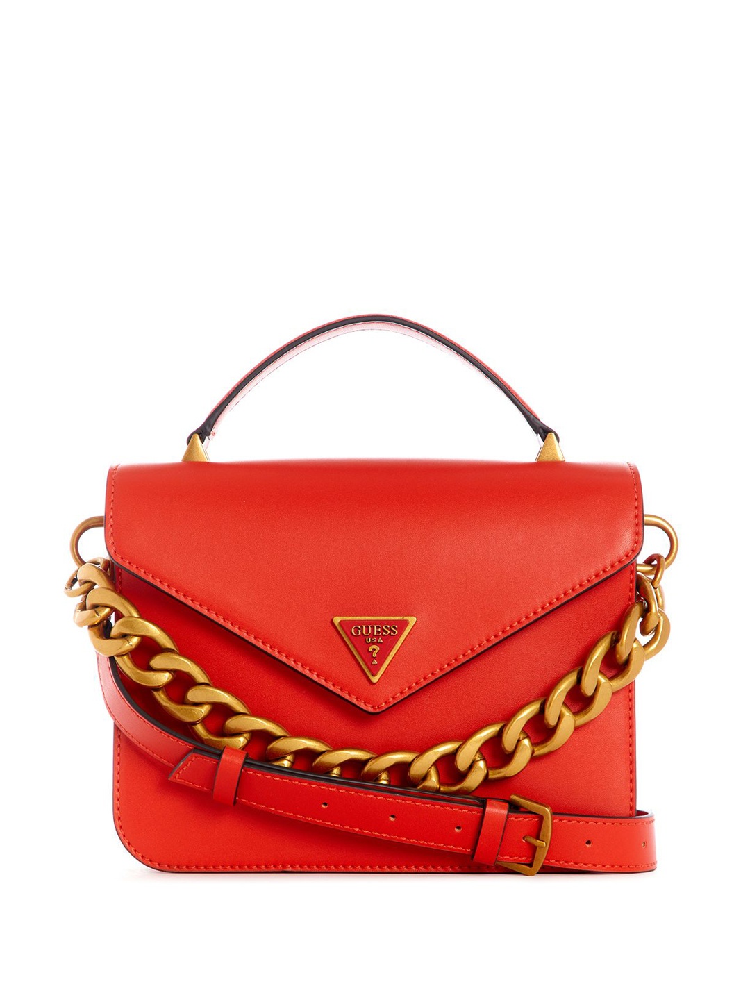 

GUESS Textured PU Structured Satchel with Quilted, Orange