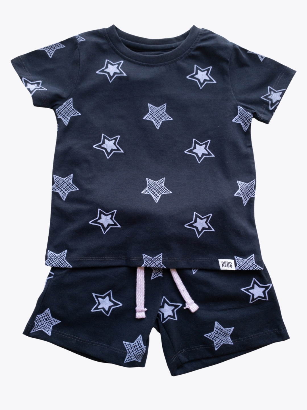 

Reedoo Kids Abstract Printed Pure Cotton T-shirt With Shorts, Navy blue