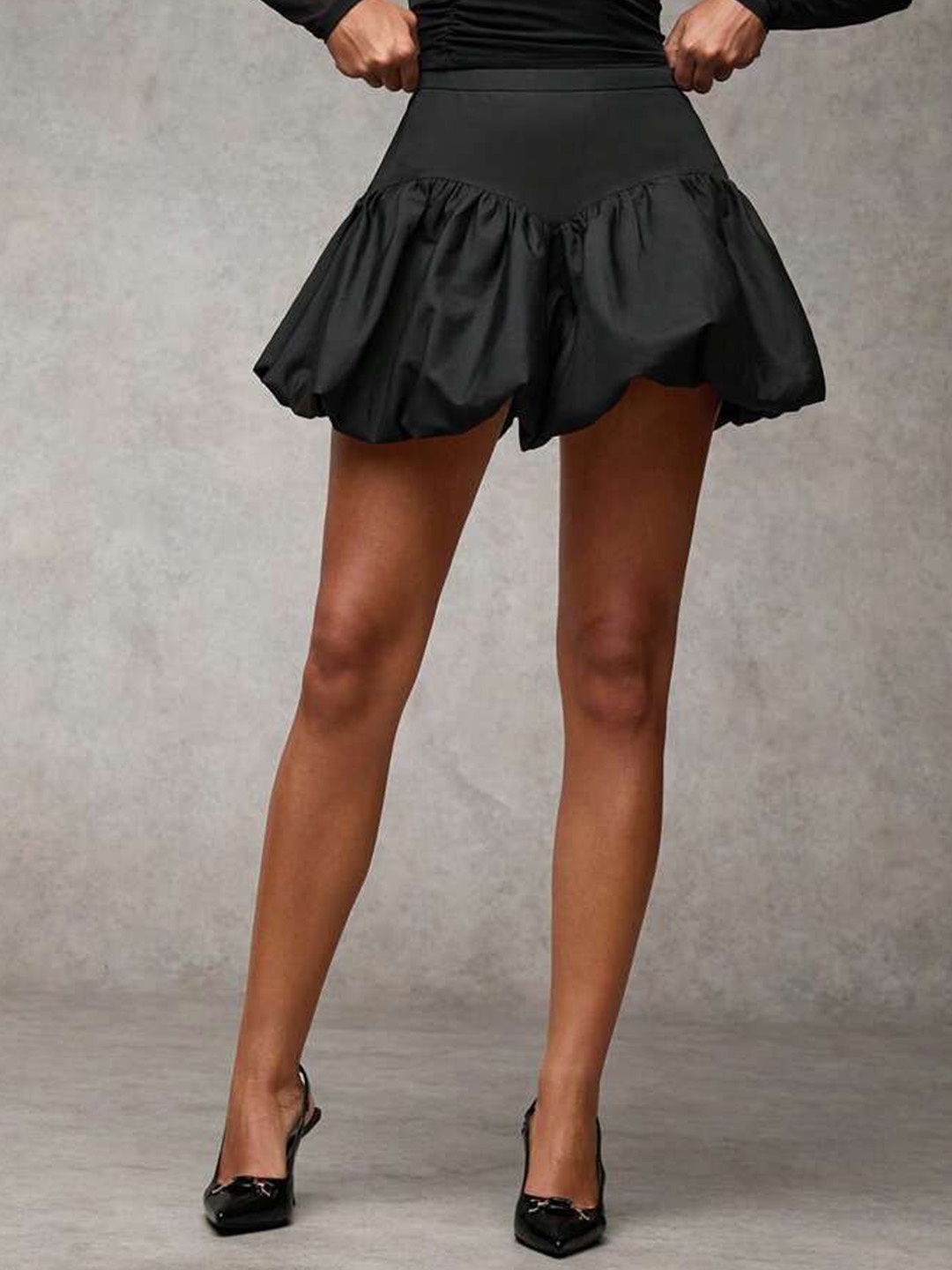 

TABADTOD Balloon Mini Skirt, Black