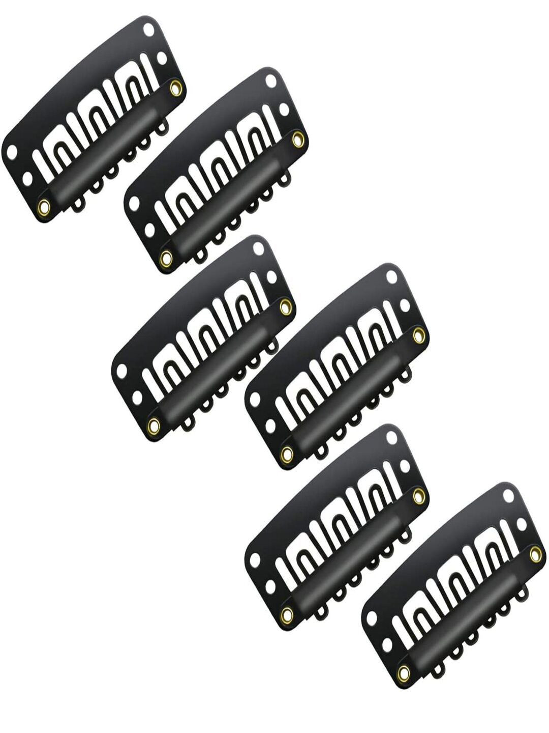 

Newlo Unisex Set of 6 Tic Tac Hair Clip, Black
