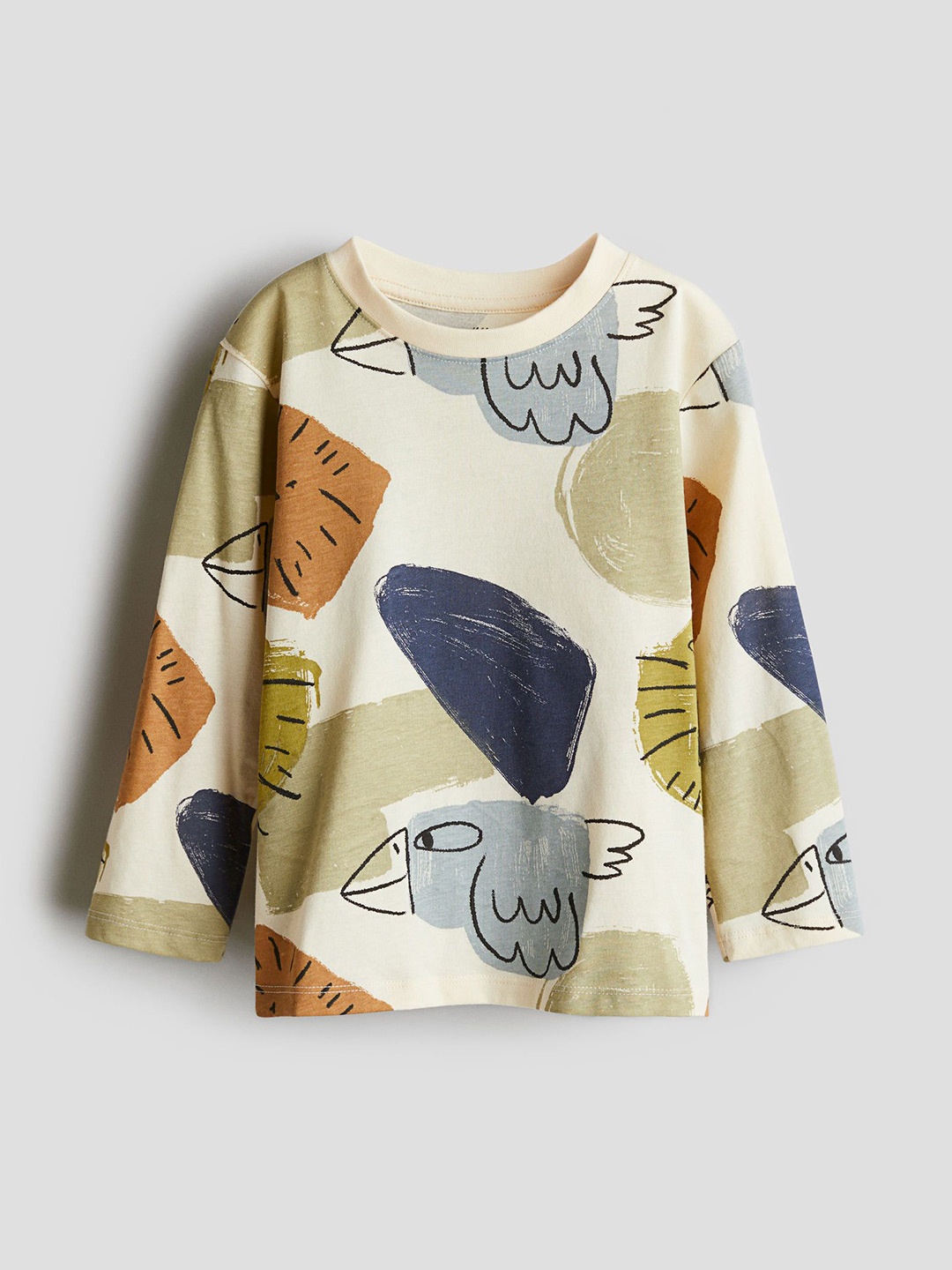 

H&M Printed Jersey Coton Top, Yellow