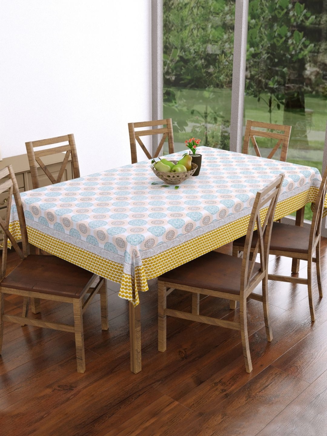 

Myntra Elegant Homes Yellow Ethnic Motifs Cotton 6-Seater Table Cover