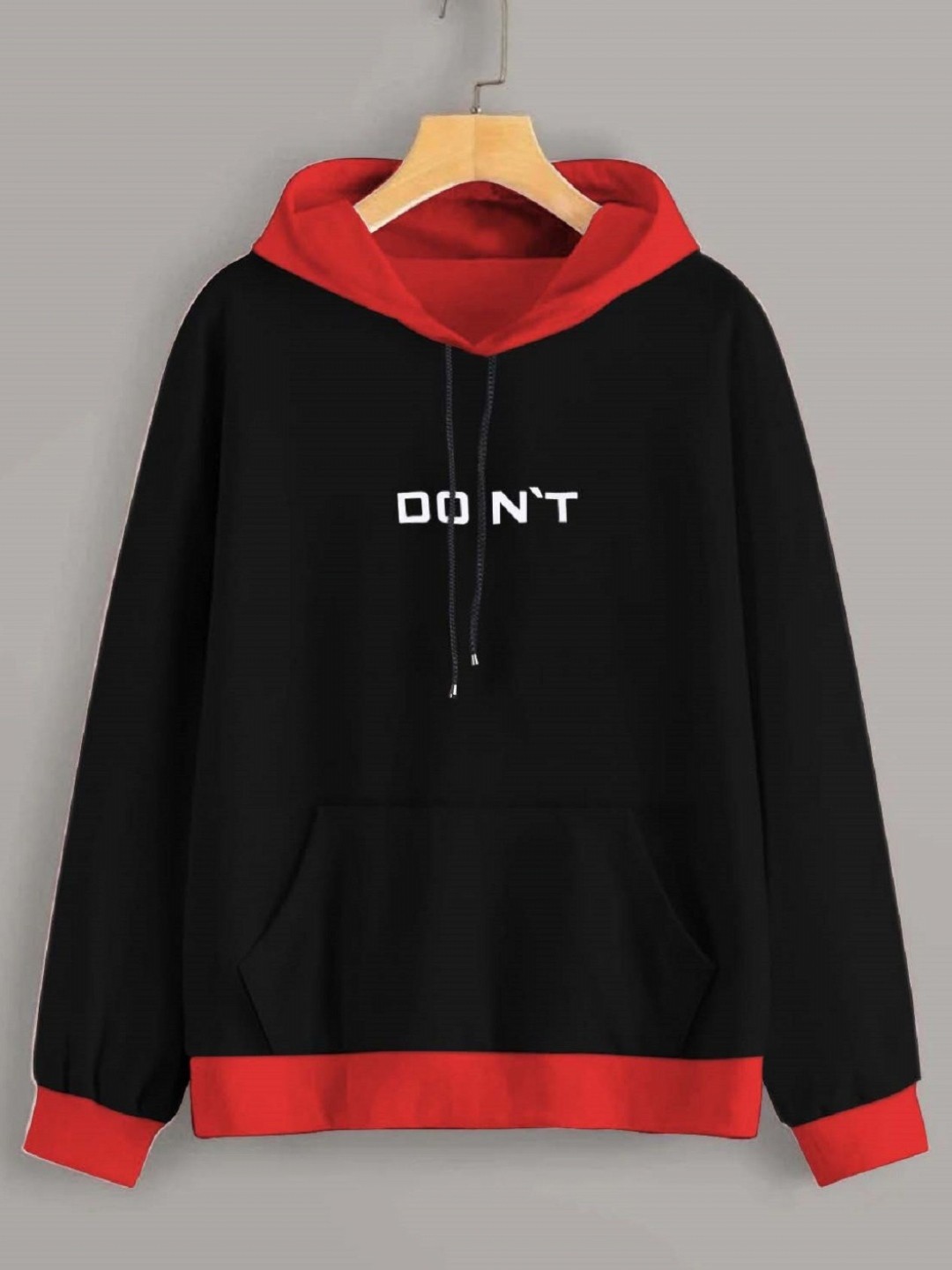 

Dagcros Boys Typography Printed Hooded Pure Cotton Sweatshirt, Black