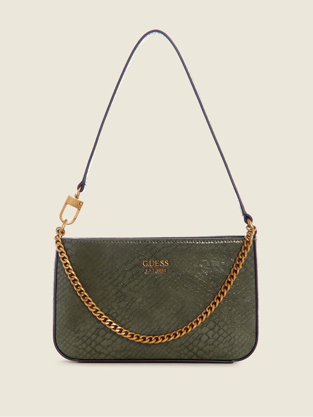 

GUESS Textured PU Structured Shoulder Bag, Olive