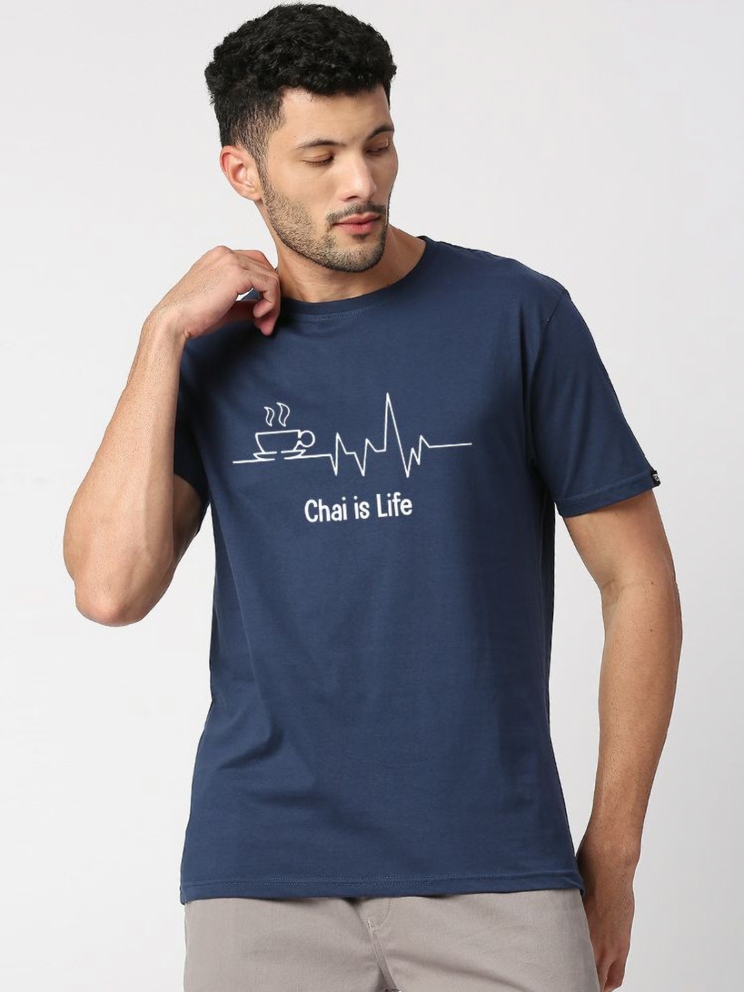 

Wear Your Opinion Men Graphic Printed Round Neck Cotton T-shirt, Navy blue