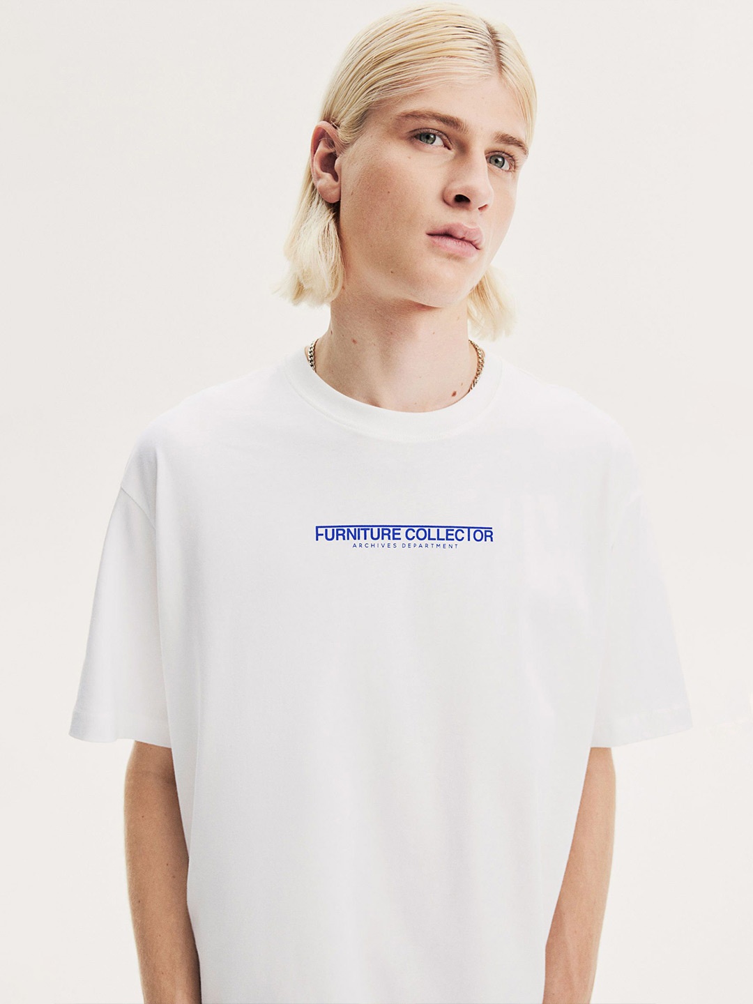 

H&M Loose Fit Printed T-Shirt, White