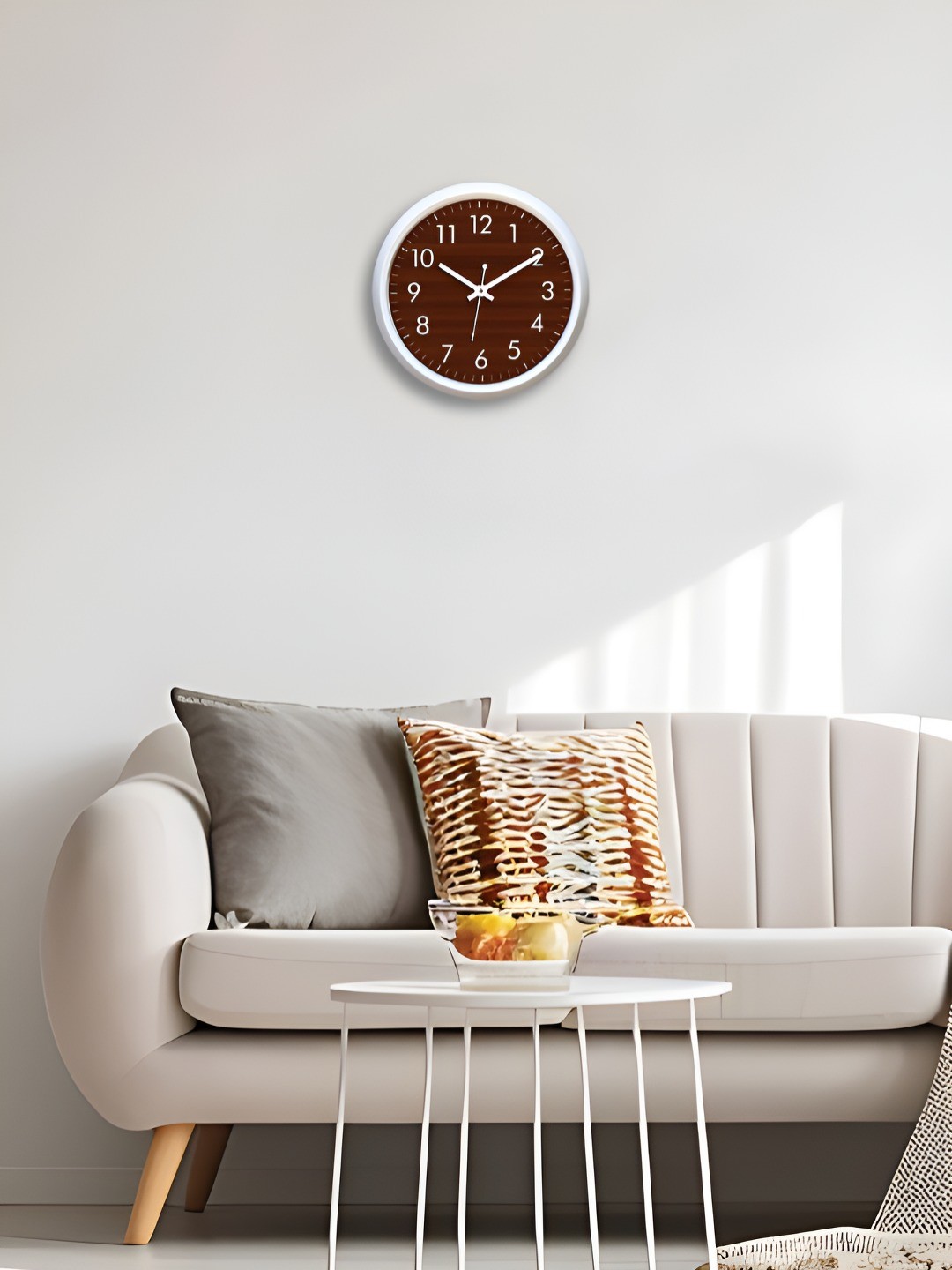 

Aura Brown & White Contemporary Wall Clock