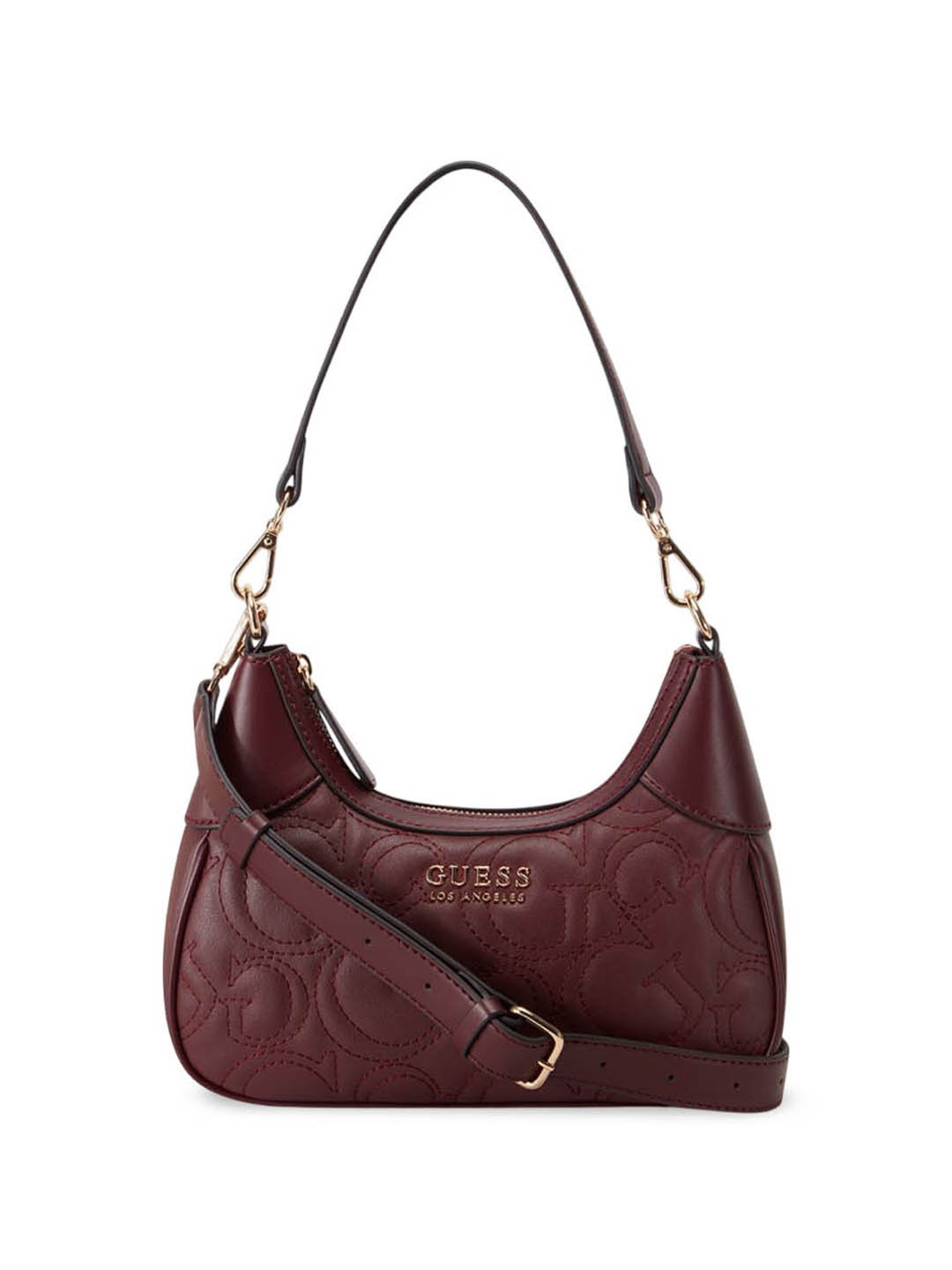 

GUESS Textured PU Bucket Hobo Bag with Tasselled, Red