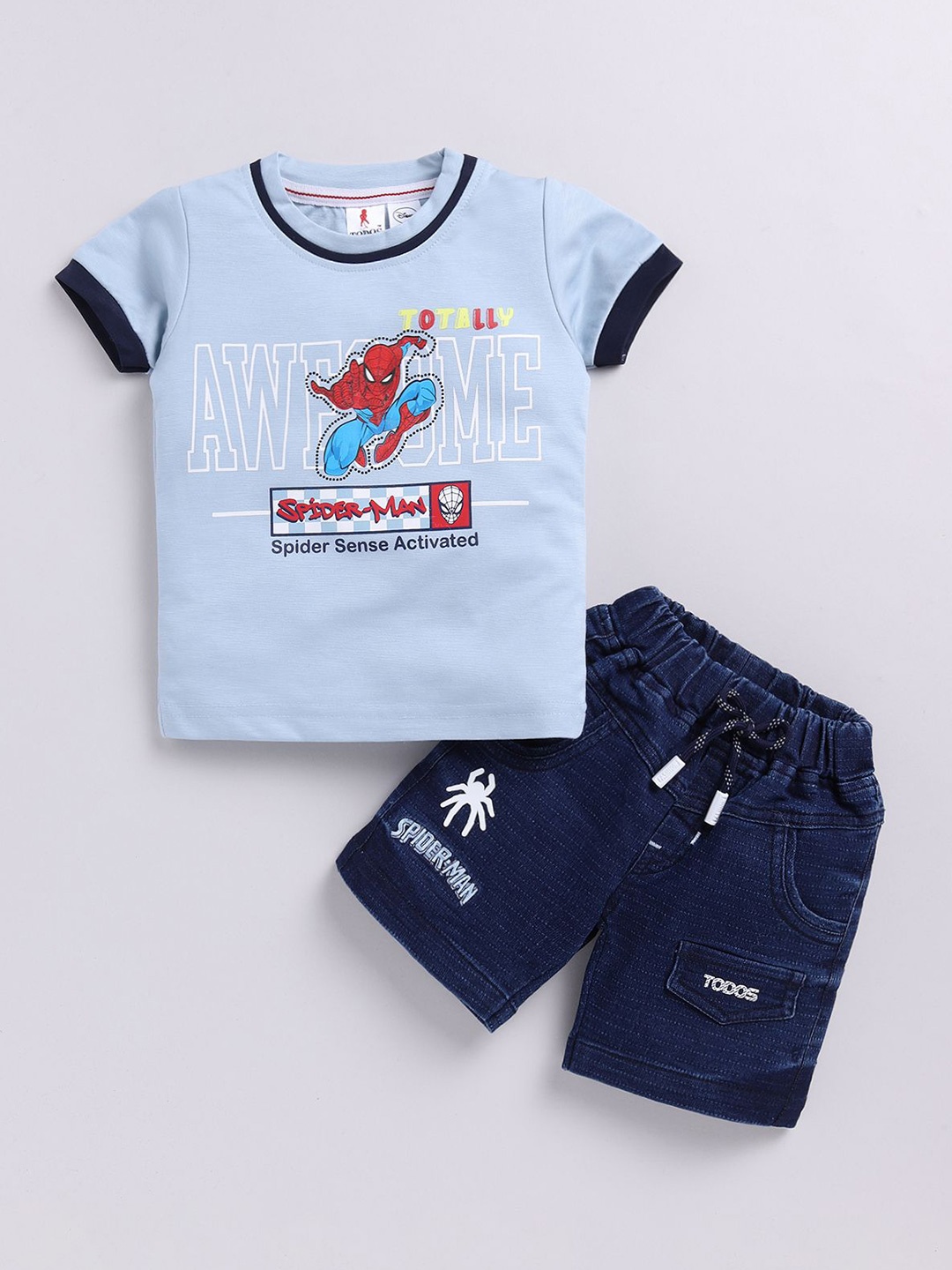 

Annie Infants Printed Pure Cotton T-shirt With Shorts, Blue