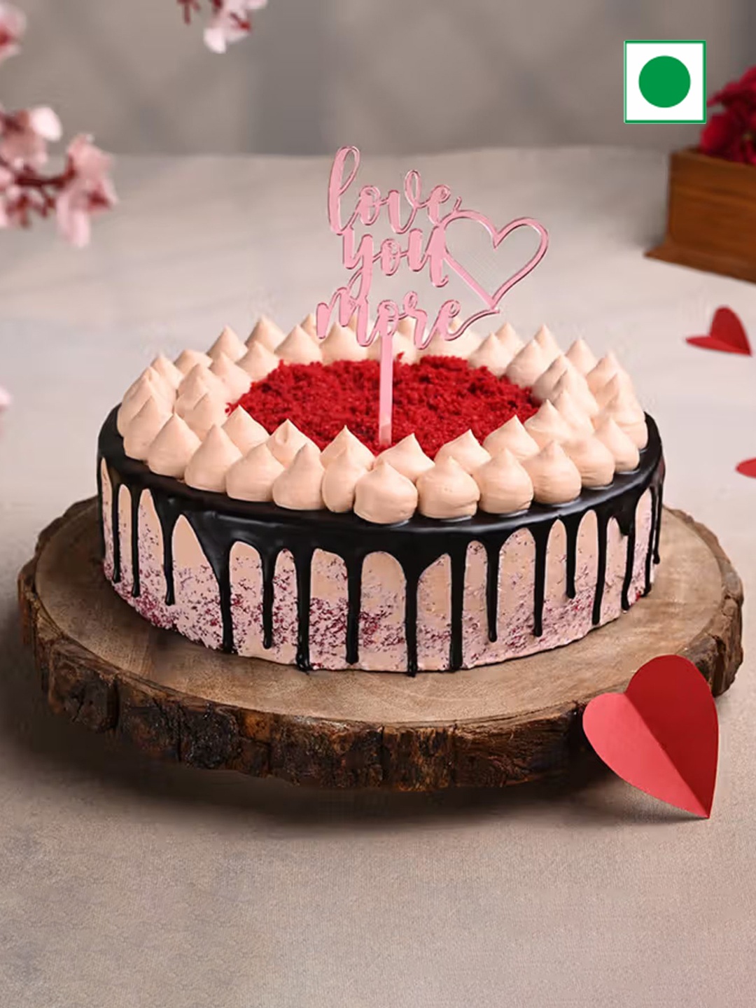 

Floweraura Red Velvet Choco Flavor Eggless RoundCake2Kg