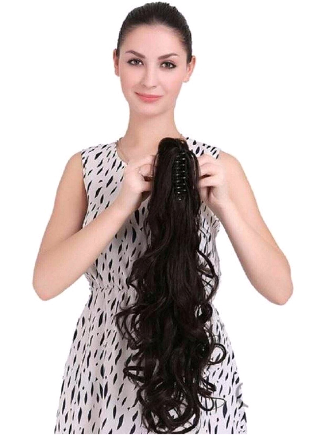 

vister Wavy Clip-In Hair Extension - 20 Inch - Black