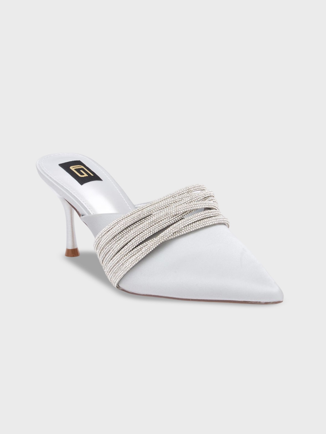 

Sole To Soul Women Embellished Slim Heel Sandals, Silver