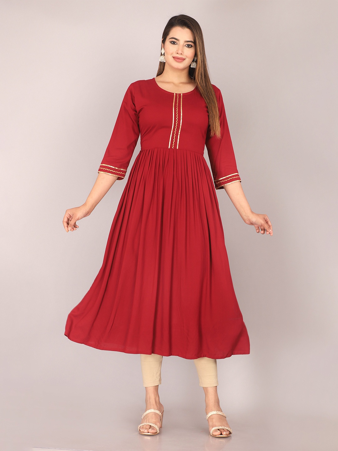 

Mahiras Comfort A-Line Kurta, Maroon