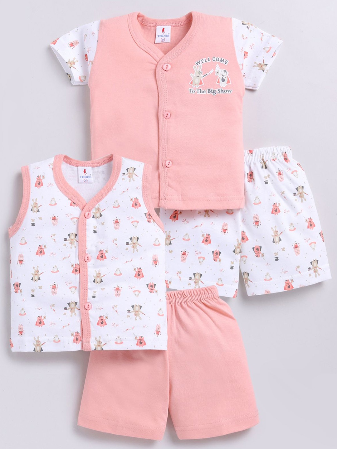 

Annie Boys Printed Shirt with Shorts, Pink