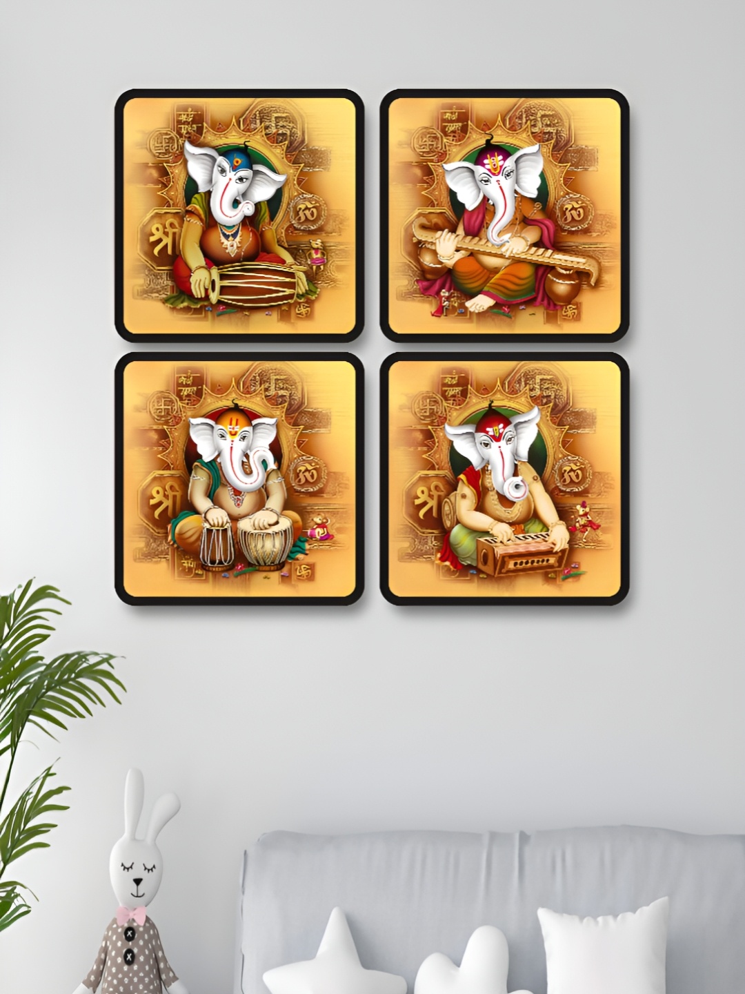 

Myntra Elegant Homes Brown & White 4 Piece Wood Religious Wall Art
